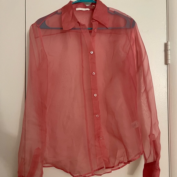 Taylor Swift Helmut Lang Sheer Pink Button Up Lover Shirt - Picture 3 of 4